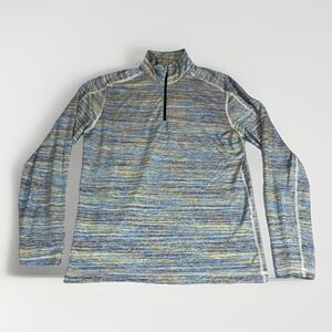 Lululemon Surge Warm Sweatshirt Mens Large Blue Space Dye 1/4 zip colorful